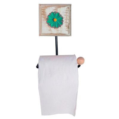 Kit Banheiro Com 2 Toalheiros Duplos + Porta Papel Higiênico + Toalheiro Rustico Artesanal Cor Verde