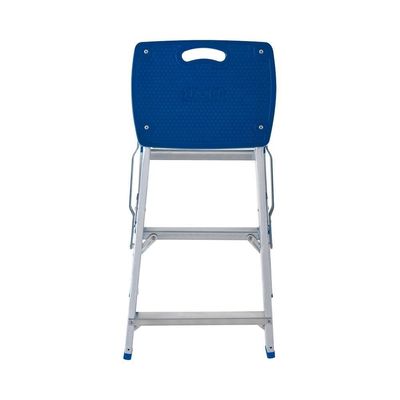 Escada Banqueta 3 Degraus Reforçada Alumínio Azul Mor