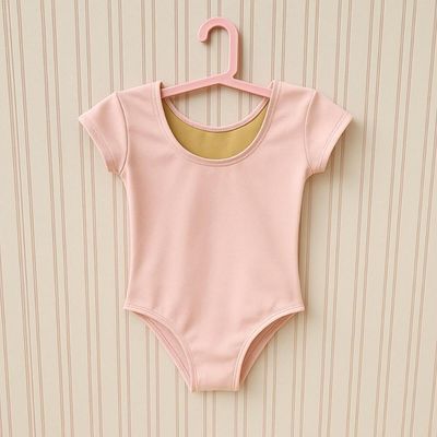 Collant Manga Curta Infantil com Forro Rosa Bailarina Poliamida Tamanho 8 Colombina