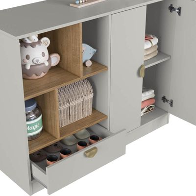 Quarto Infantil com Cama de Solteiro Montessoriana com Led e Cômoda Lille CJ081