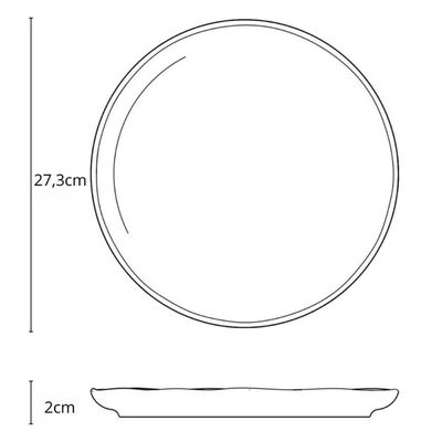 Prato Raso Bio Latte 27cm Porto Brasil Cerâmica Off White Avulso Mesa Jantar