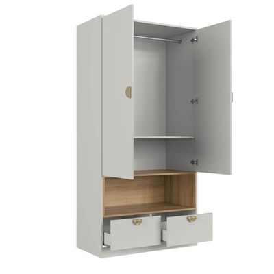 Quarto Infantil com Cama de Solteiro Montessoriana com Led e Guarda Roupas Lille CJ079