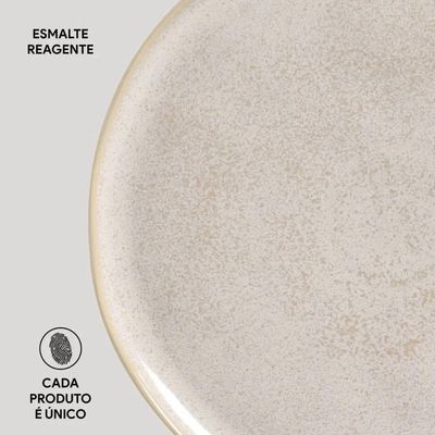 Prato Raso Bio Latte 27cm Porto Brasil Cerâmica Off White Avulso Mesa Jantar