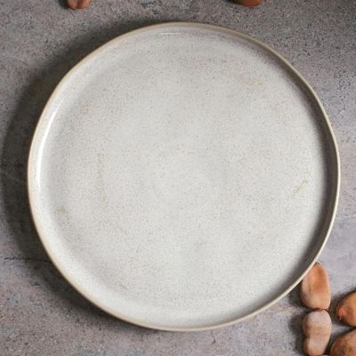 Prato Raso Bio Latte 27cm Porto Brasil Cerâmica Off White Avulso Mesa Jantar