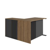 Mesa Escrivaninha de Escritório em L com 4 Gavetas 130x120x75cm CJ8020 Mel Grafite