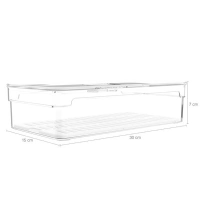 Kit 3 Organizadores Geladeira 2,8L Cozinha Multiuso Com Respiradouro Frutas Legumes Clear Fresh OU.