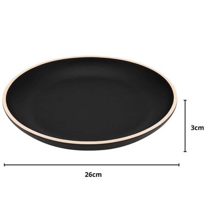 Kit 24 Pratos Melamina 26cm Rasos Preto Wolff Class Sushi Restaurantes Padarias Servir