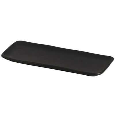 Jogo 6 Travessas Sushi 22x9cm Orgânico Preto Matte Cerâmica Porto Brasil