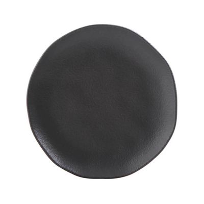 Jogo 12 Pratos Cerâmica Sobremesa e Raso Orgânicos Preto Matte Porto Brasil