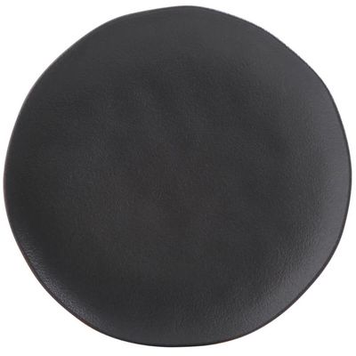Jogo 12 Pratos Cerâmica Sobremesa e Raso Orgânicos Preto Matte Porto Brasil