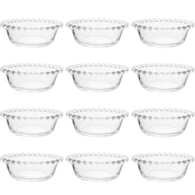 Kit 12 Cumbucas de Vidro 180ml Pearl Bowls Transparentes Wolff Sobremesas Petiscos Frutas