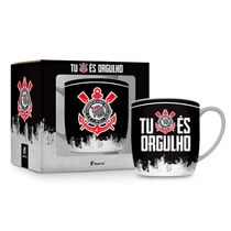 Caneca Porcelana Premium BrasFoot Corinthians 01 300 ML Urban Licenciada Branco