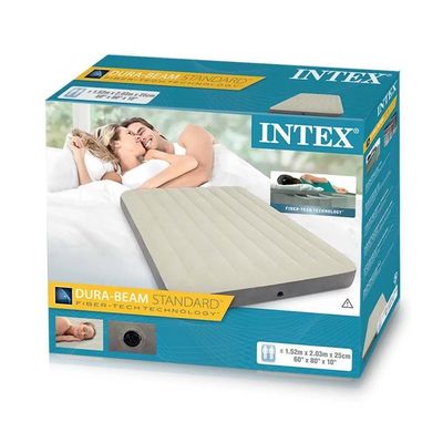 Colchao Inflável Casal Dura Beam Fiber Tech Queen Intex