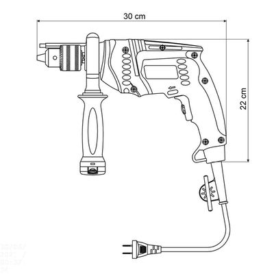 Furadeira De Impacto 600 W 1/2" 127 V Para Uso Profissional Com Empunhadura Auxiliar Velo