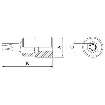 Soquete Em Aço Cromo Vanádio Ponta Trafix T27 - Encaixe 3/8" Tramontina Pro Tramontina