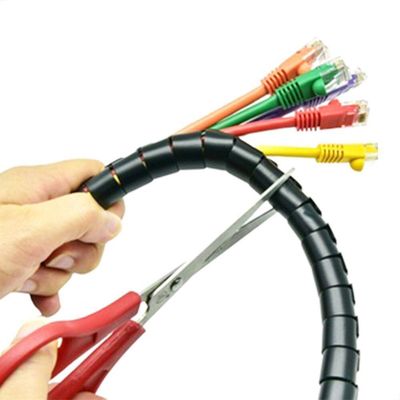 Organizador Fios E Cabos Spiraduto 1-4 Preto - 2 Metros
