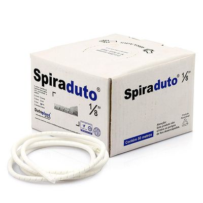 Organizador De Fios E Cabos Spiraduto 1-8 Branco - 4 Metros
