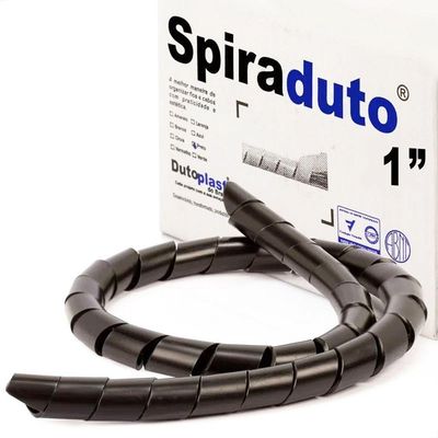 Organizador Fios E Cabos Spiraduto 1-4 Preto - 20 Metros