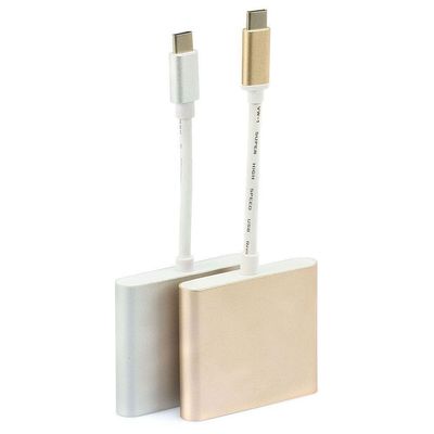 Adaptador Usb 3.1-c Multiporta Com Usb, Hdmi E Usb-c Dourado