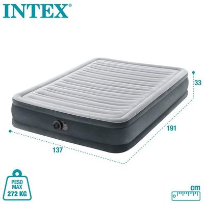 Cama Colchão Inflável Casal Dura-beam Até 272 Kg Confort-plush Com Bomba Elétrica Interna 110v Intex