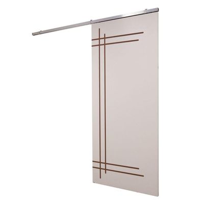 Porta De Correr Branco Prime Frisada Kit Alumínio F05 - 210x70