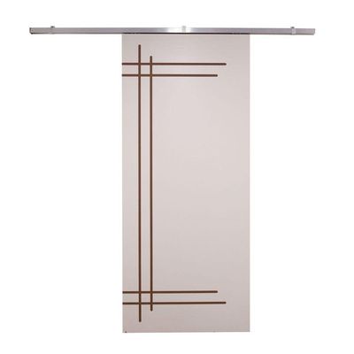 Porta De Correr Branco Prime Frisada Kit Alumínio F05 - 210x70