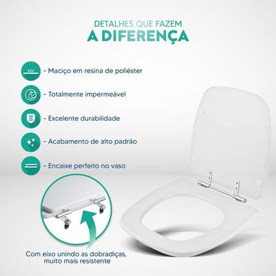 Assento Sanitário Poliester Mariana Decorado Golfinho E Conchas Para Vaso Icasa