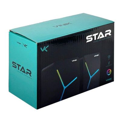 Caixa De Som Gamer Vinik Star 6w 2.0 Led Rainbow - Vspkg6wst