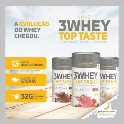 3 Whey Top Taste 900g Sabor Baunilha