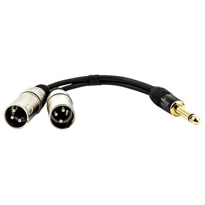 Cabo Adaptador P10 Mono Para 2 Xlr Macho - 80 Cm