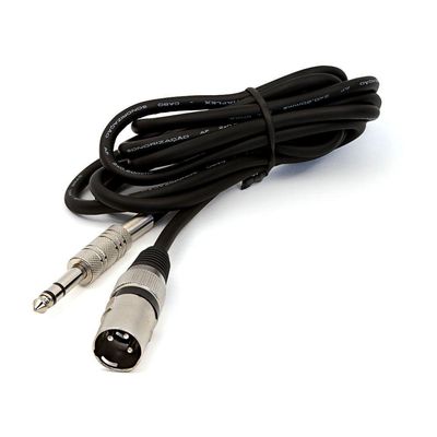 Cabo P10 Para Xlr Macho Preto Estereo - 4 Metros