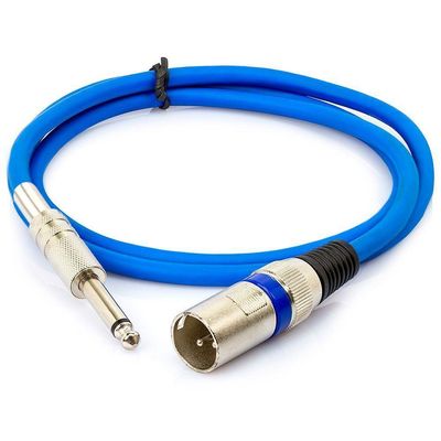 Cabo P10 Para Xlr Macho Azul Mono - 5 Metros