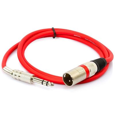 Cabo P10 Para Xlr Macho Vermelho Estereo - 30 Metros