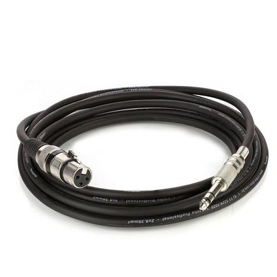 Cabo De Microfone Xlr Para P10 Estereo - Preto - 5 Metros