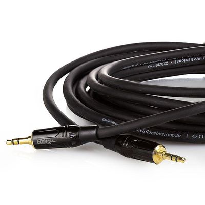 Cabo P2 Para P2 Estereo Macho Profissional - 60 Metros