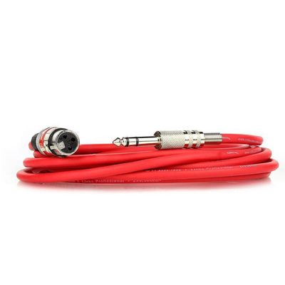 Cabo De Microfone Xlr Para P10 Estereo - Vermelho - 40 Mt