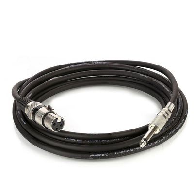 Cabo De Microfone Xlr Femea Para P10 Mono - Preto - 4 Metros