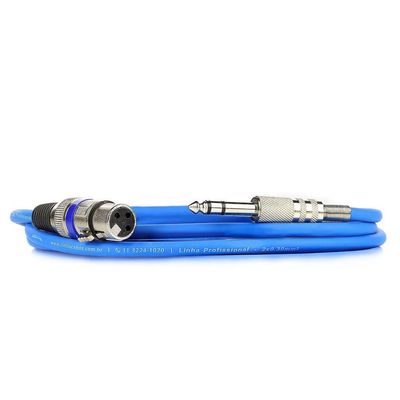 Cabo De Microfone Xlr Para P10 Estereo - Azul - 25 Metros
