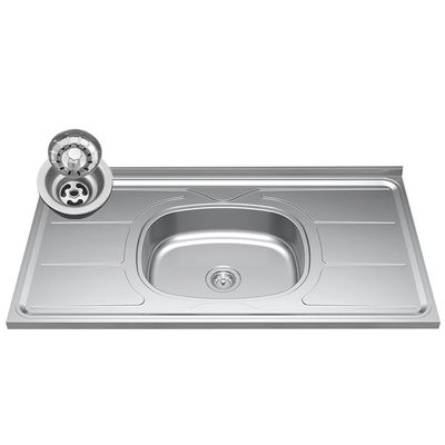 Armário Aéreo Indiana E Balcão Gabinete 100cm Com Pia Inox Luziania Castanho-preto - Lumil