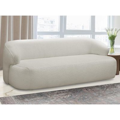 Sofá 3 Lugares Sala Orgânico 180cm Donk L08 Boucle Off White - Mpozenato