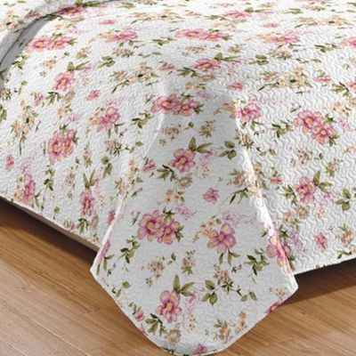 Kit Cobre Leito Colcha Daily Queen 3 Peças Dupla Face Estampado Floral - Floral 19 - 100% Poliéster