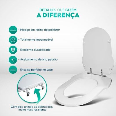 Assento Sanitário Poliester Hampton Biscuit (bege Claro) Para Vaso Incepa
