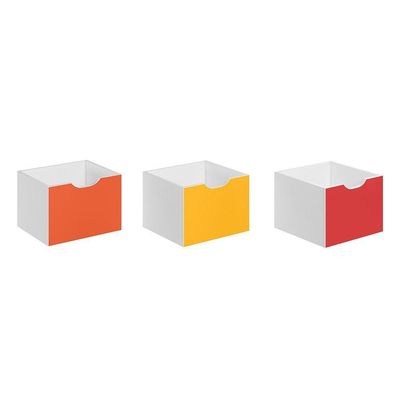 Kit 3 Gavetas Para Nicho Organizador Laranja Amarelo Vermelh Laranja, Vermelho E Amarelo