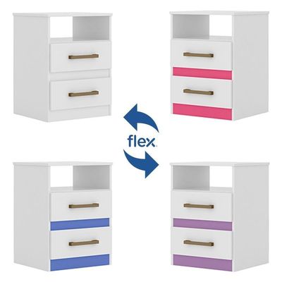 Mesa De Cabeceira Apolo Flex Branco/rosa/azul/lilás - Moval