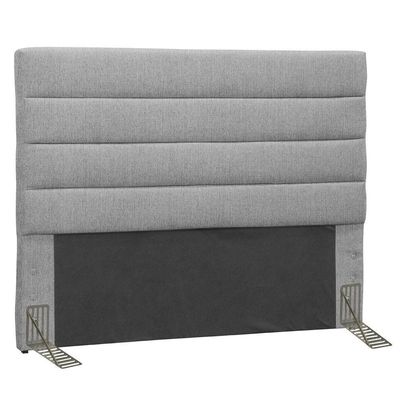 Cabeceira Cama Casal 140cm Greta Linho E 2 Mesas De Cabeceira Dm1 Branco - Mpozenato Linho Cinza