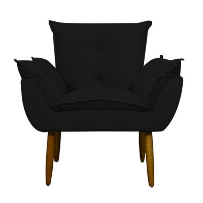 Poltrona Decorativa Para Consultório Opala Suede Herrero Preto