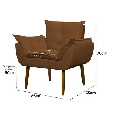 Poltrona Decorativa Para Consultório Opala Suede Herrero Cobre