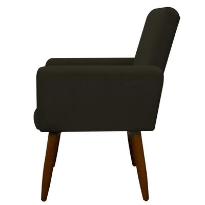 Kit 2 Poltronas Com Puff Redondo Para Sala Nina Marrom