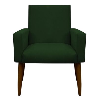 Kit 2 Poltronas Com Puff Redondo Para Sala Nina Verde