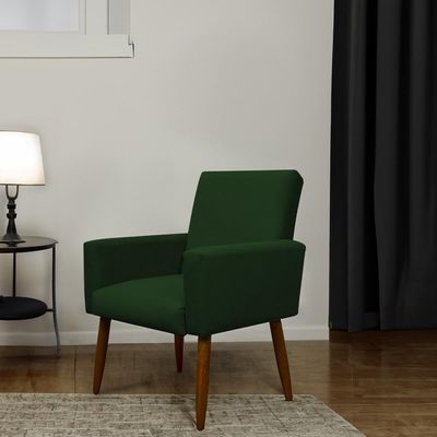 Kit 2 Poltronas Com Puff Redondo Para Sala Nina Verde